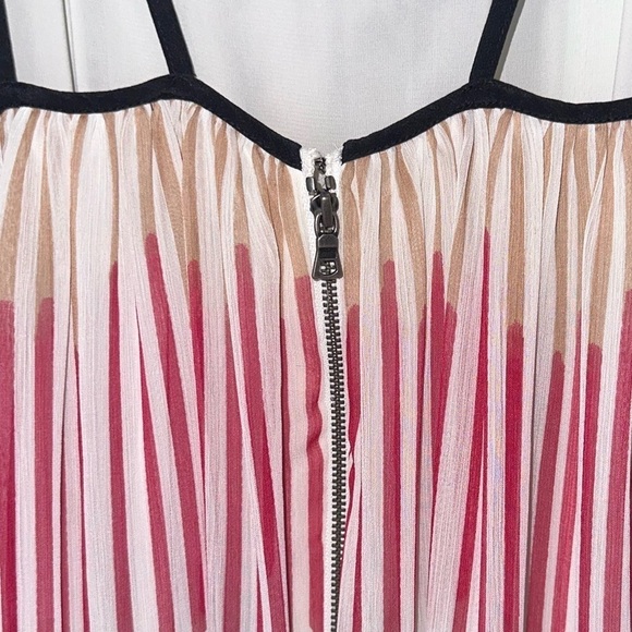 Alice + Olivia Zuri Abstract Square Neck Pleated Flowy Chiffon Midi Dress Sz XS - Picture 10 of 13